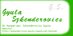 gyula szkenderovics business card